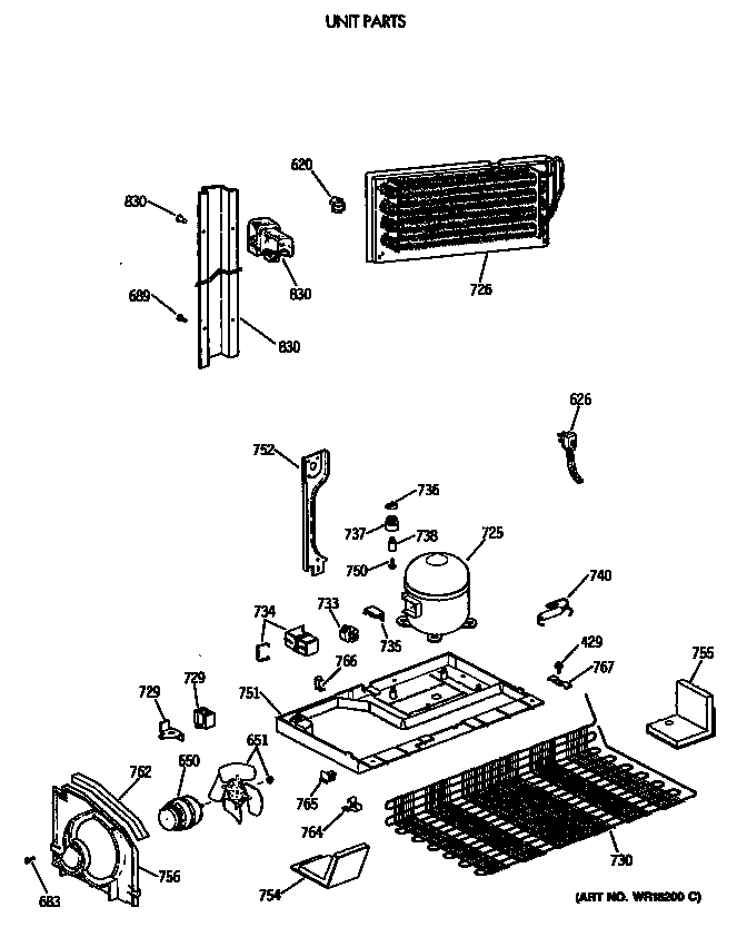 Hotpoint CTX18GASVRAD unit parts diagram
