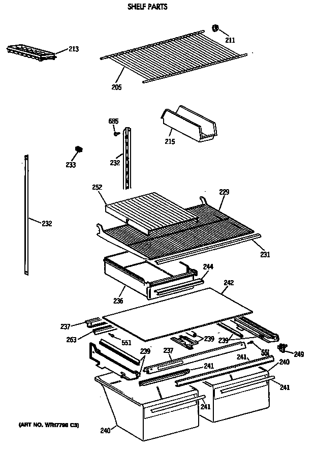 Hotpoint CTX21EASSRWH shelf parts diagram