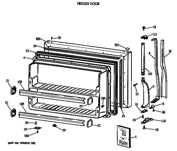 Hotpoint CTX21GISSRAD freezer door diagram