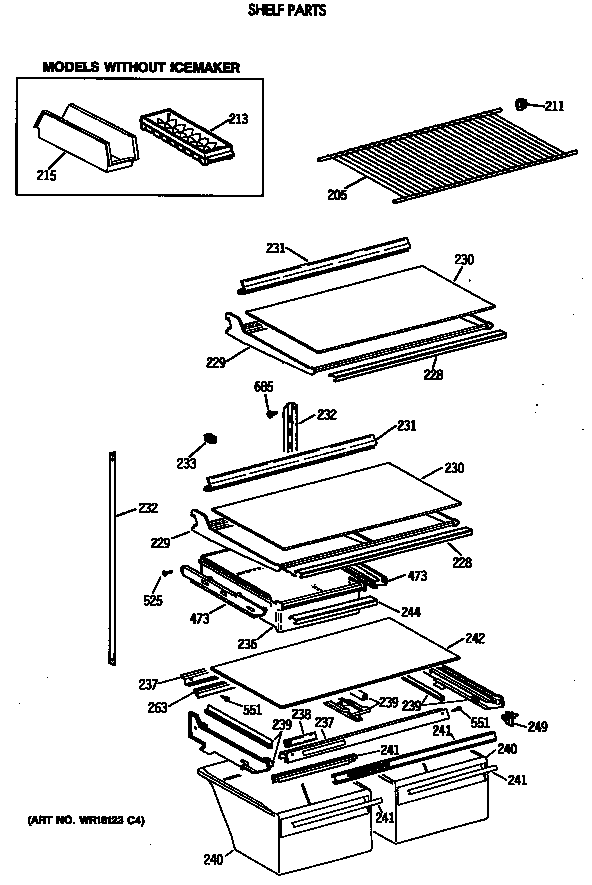 Hotpoint CTX21GISSRAD shelf parts diagram