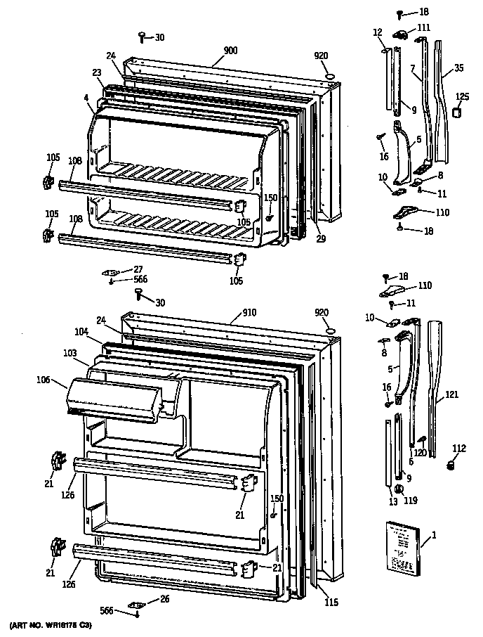 Hotpoint CTX16CATDLAD doors diagram