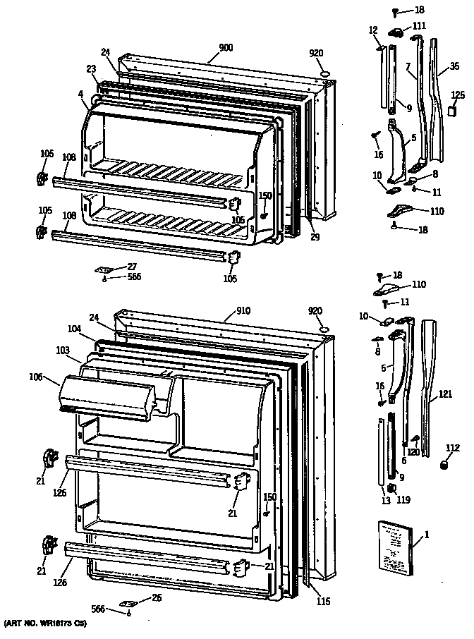 Hotpoint CTX16CITDRWH doors diagram