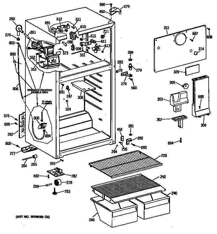 Hotpoint CTX16CITDRWH cabinet diagram