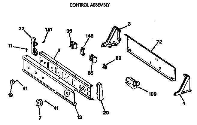 Hotpoint NJLR473ET0AB control assembly diagram