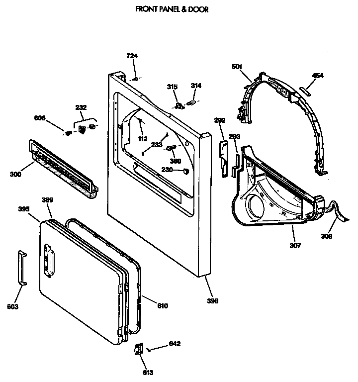 Hotpoint NJLR473ET0AB front panel & door diagram
