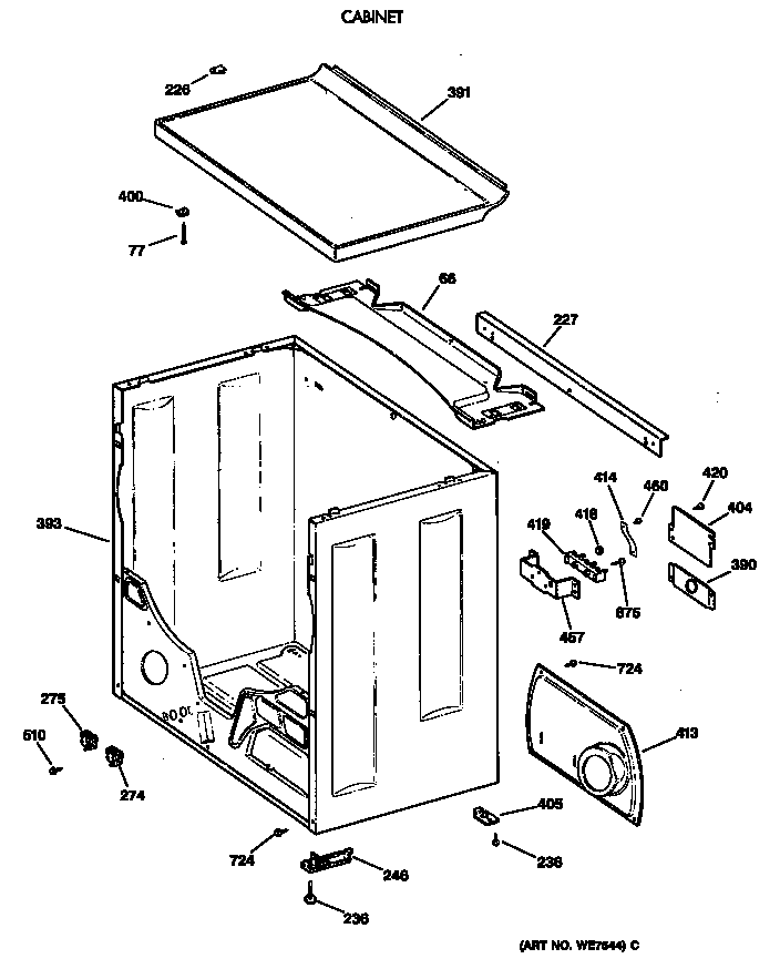 Hotpoint NJLR473ET0AB cabinet diagram