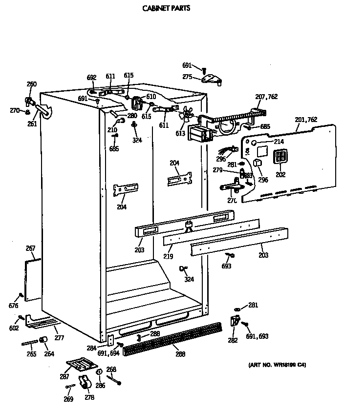 Hotpoint CTX18BAXARWH cabinet parts diagram