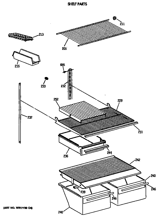 Hotpoint CTX18BAXARWH shelf parts diagram