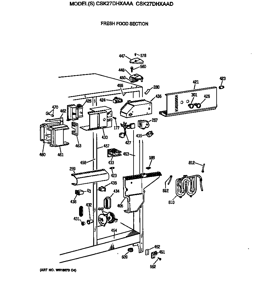 Hotpoint CSK27DHXAAD fresh food section diagram