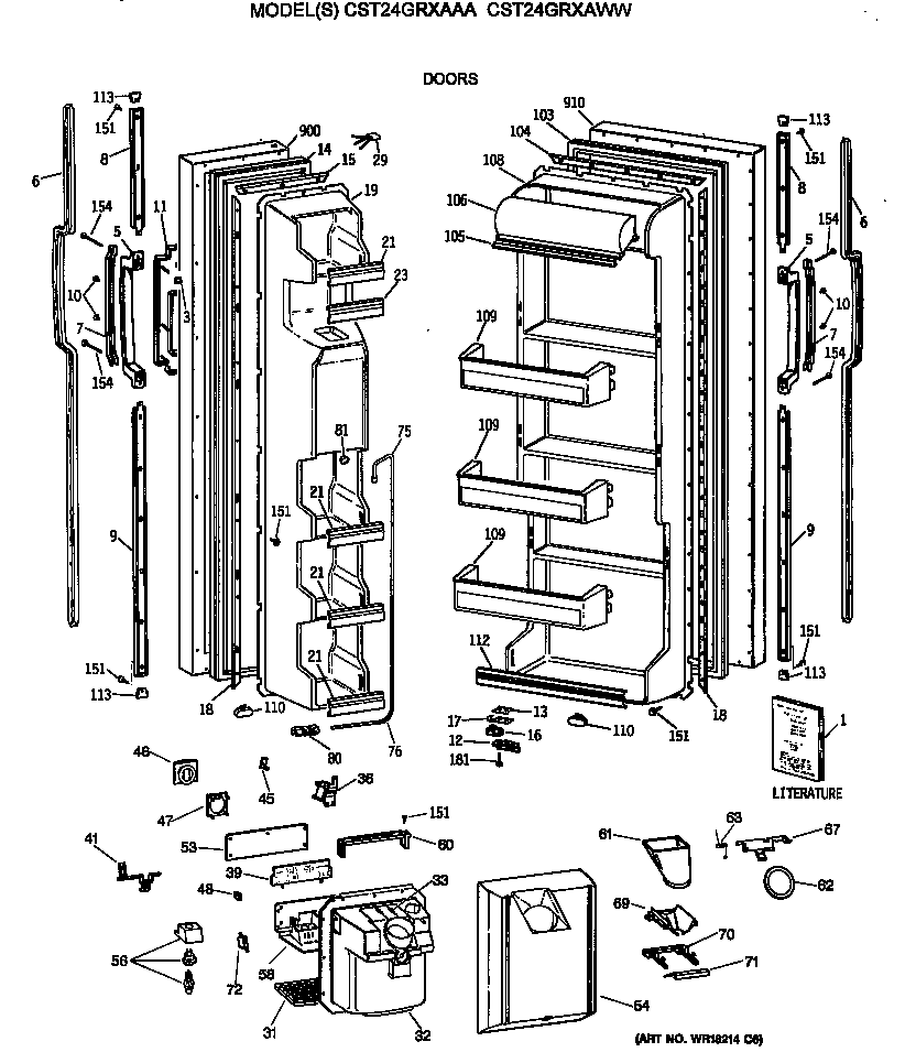 Hotpoint CST24GRXAWW doors diagram