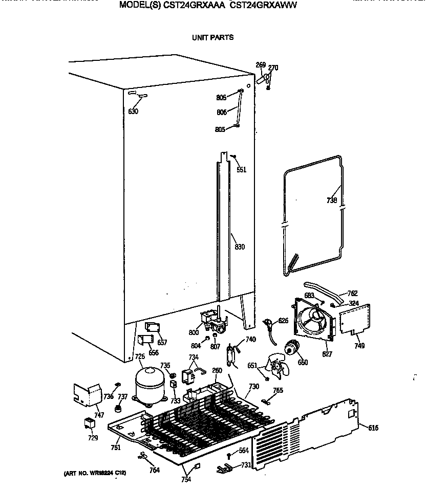 Hotpoint CST24GRXAWW unit parts diagram