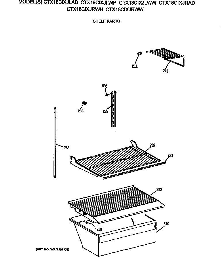 Hotpoint CTX18CIXJRWH shelf parts diagram