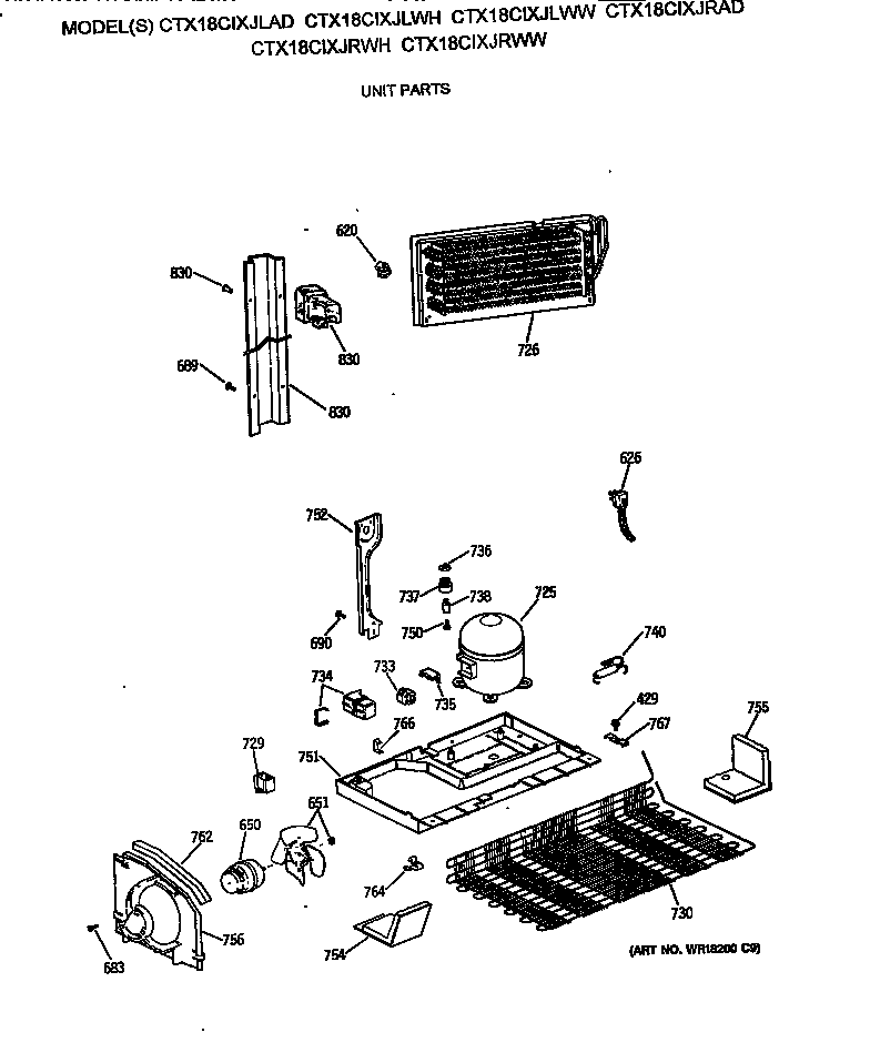 Hotpoint CTX18CIXJRWH unit parts diagram