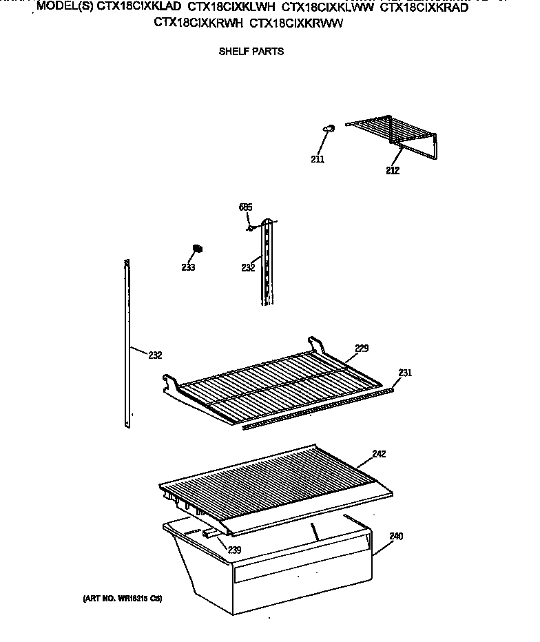 Hotpoint CTX18CIXKLAD shelf parts diagram