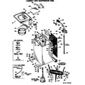 Hotpoint WLW3000BAL cabinet and suspension asm. diagram