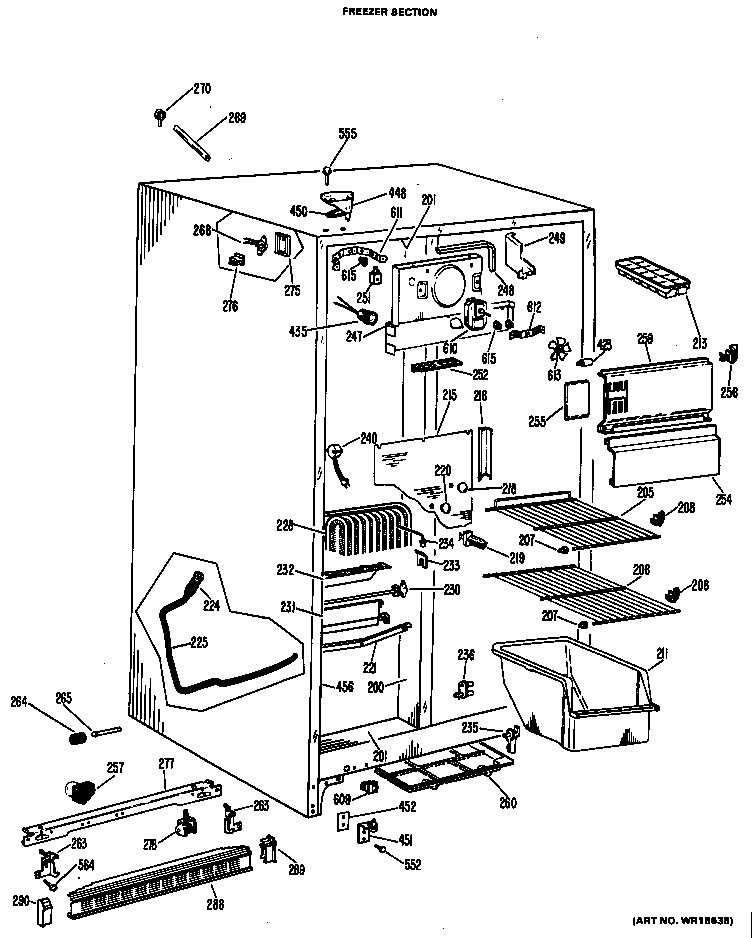 Hotpoint CSF20ABM freezer section diagram