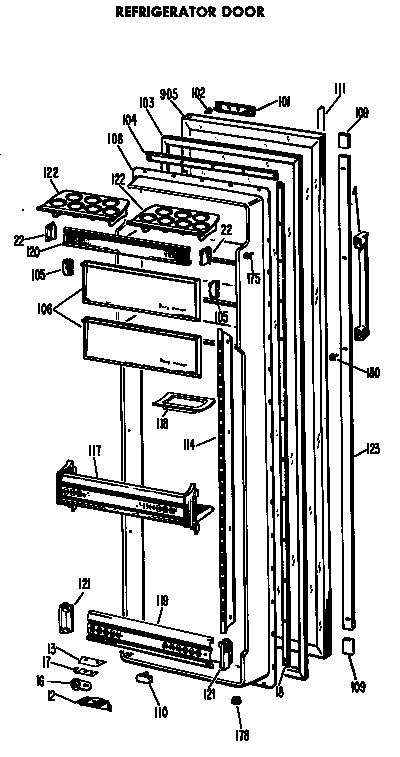 Hotpoint CSF22TBM refrigerator door diagram