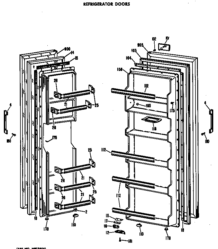Hotpoint CSF20ACM refrigerator doors diagram