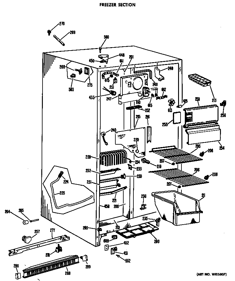 Hotpoint CSF20ACM freezer section diagram