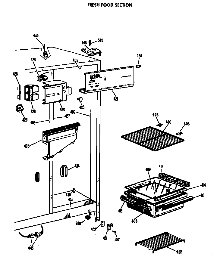 Hotpoint CSF20ACM fresh food section diagram