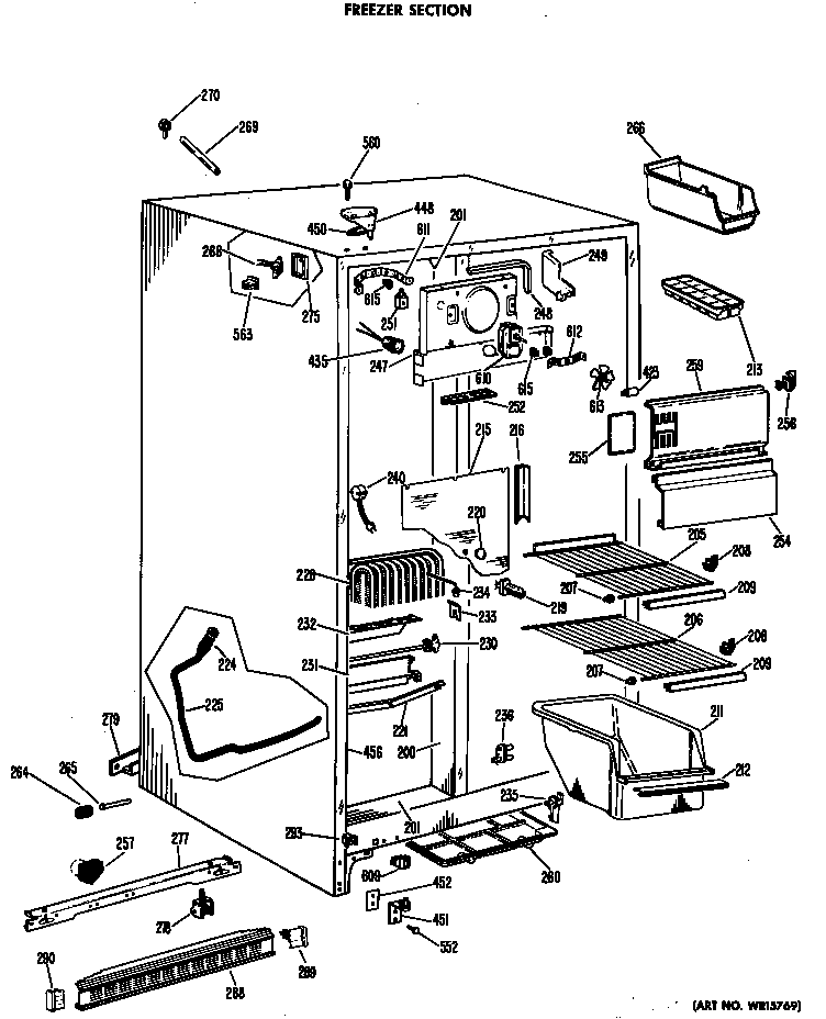 Hotpoint CSF20ECM freezer section diagram