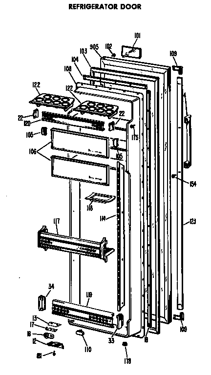Hotpoint CSF22TCM refrigerator door diagram