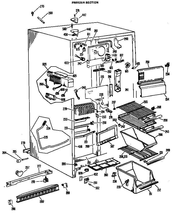 Hotpoint CSF22TCM freezer section diagram