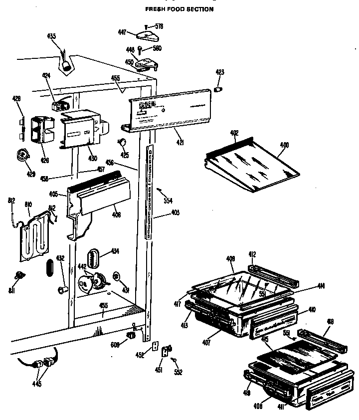 Hotpoint CSF22TCM fresh food section diagram