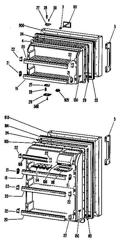 Hotpoint CTF14AGCL doors diagram