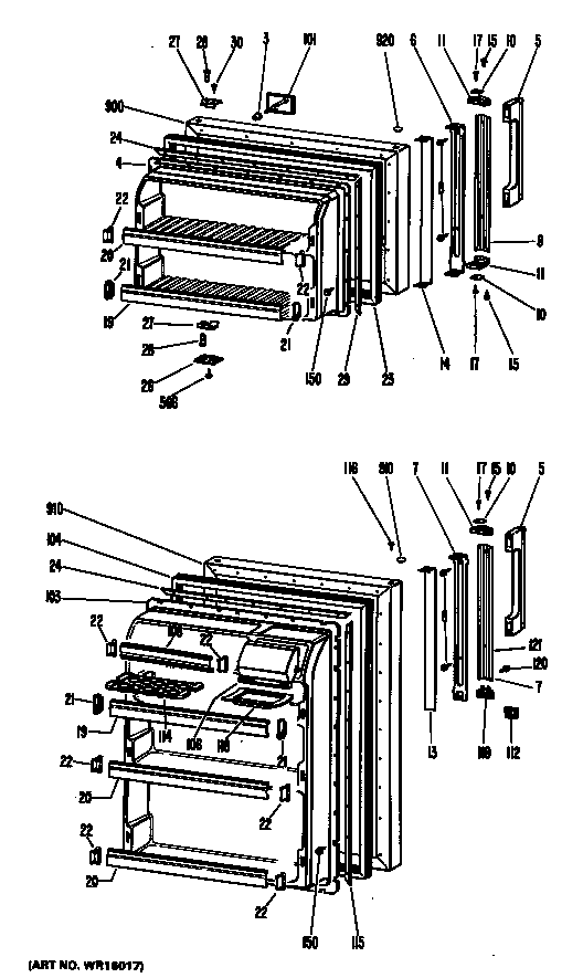 Hotpoint CTF14EGC doors diagram