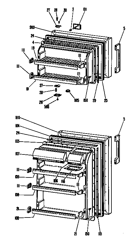Hotpoint CTF16CJBL doors diagram