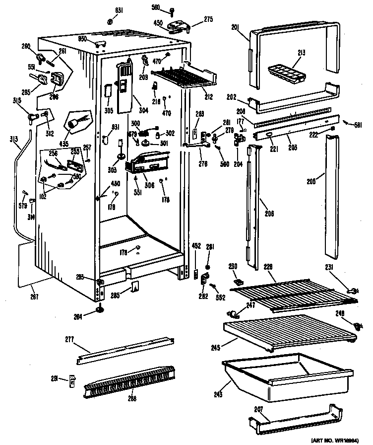 Hotpoint CTFP16CKCL cabinet diagram