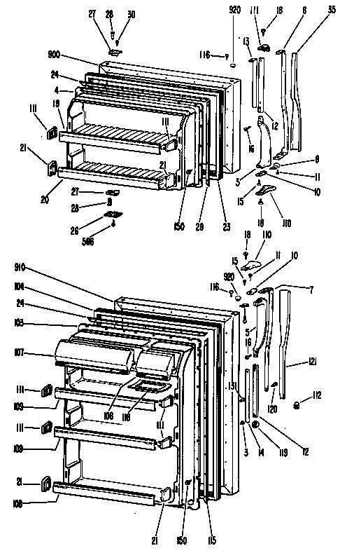 Hotpoint CTFP16EKC doors diagram