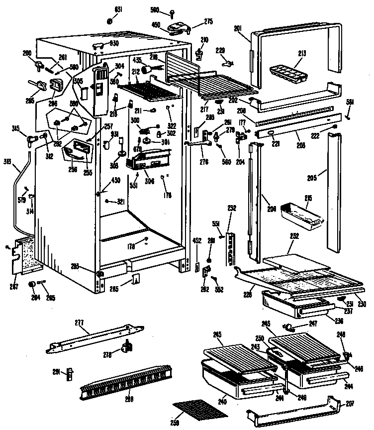 Hotpoint CTFP16EKC cabinet diagram