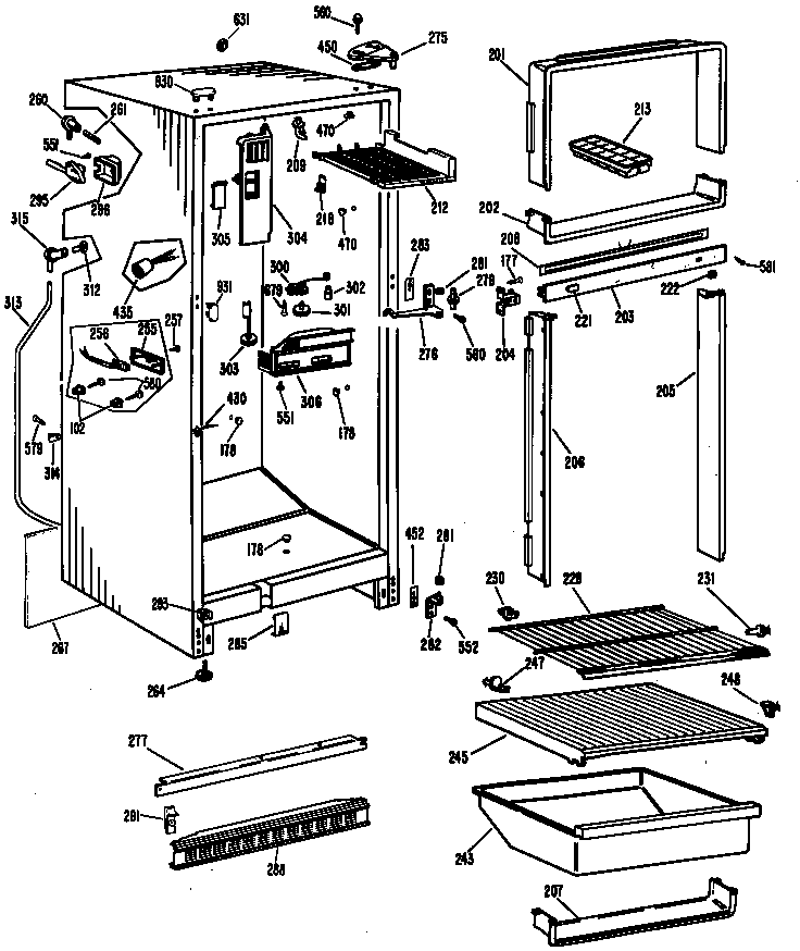 Hotpoint CTF16CKCR cabinet diagram