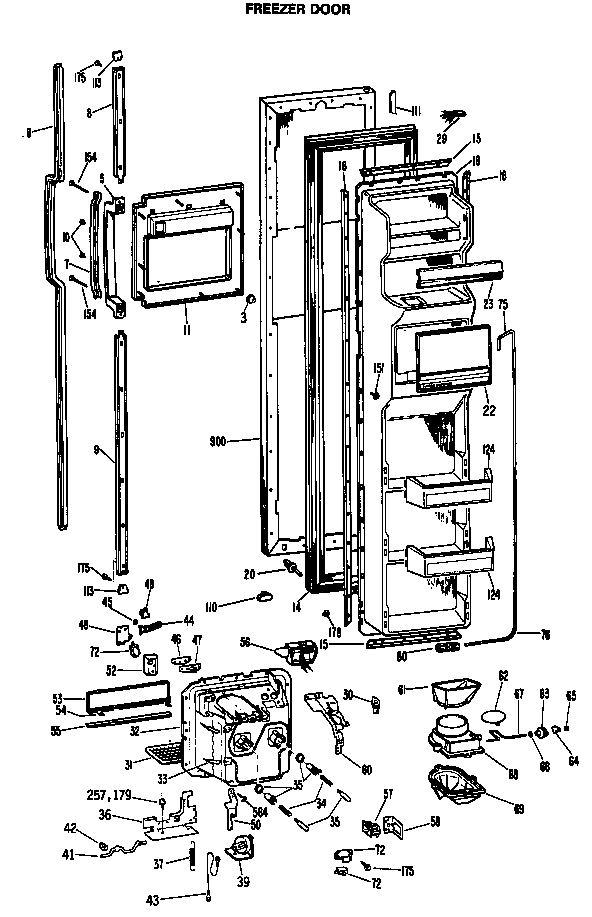 Hotpoint CSC27HRAWH freezer door diagram