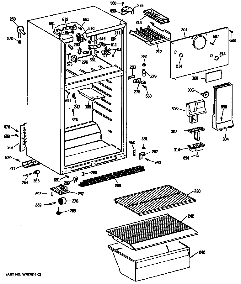 Hotpoint CTX16CYSFRWH cabinet diagram