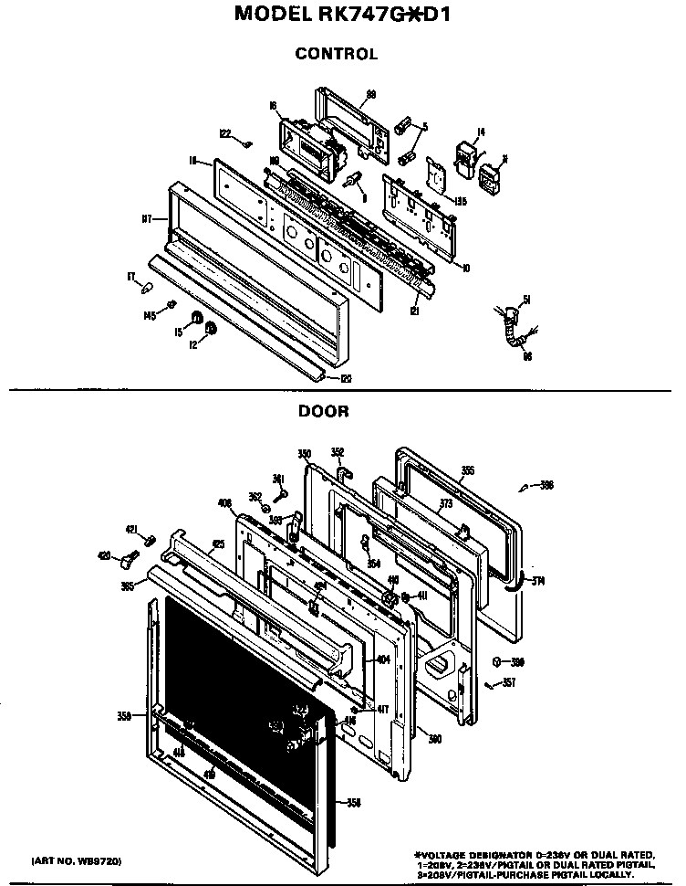 Hotpoint RK747G*D1 control diagram