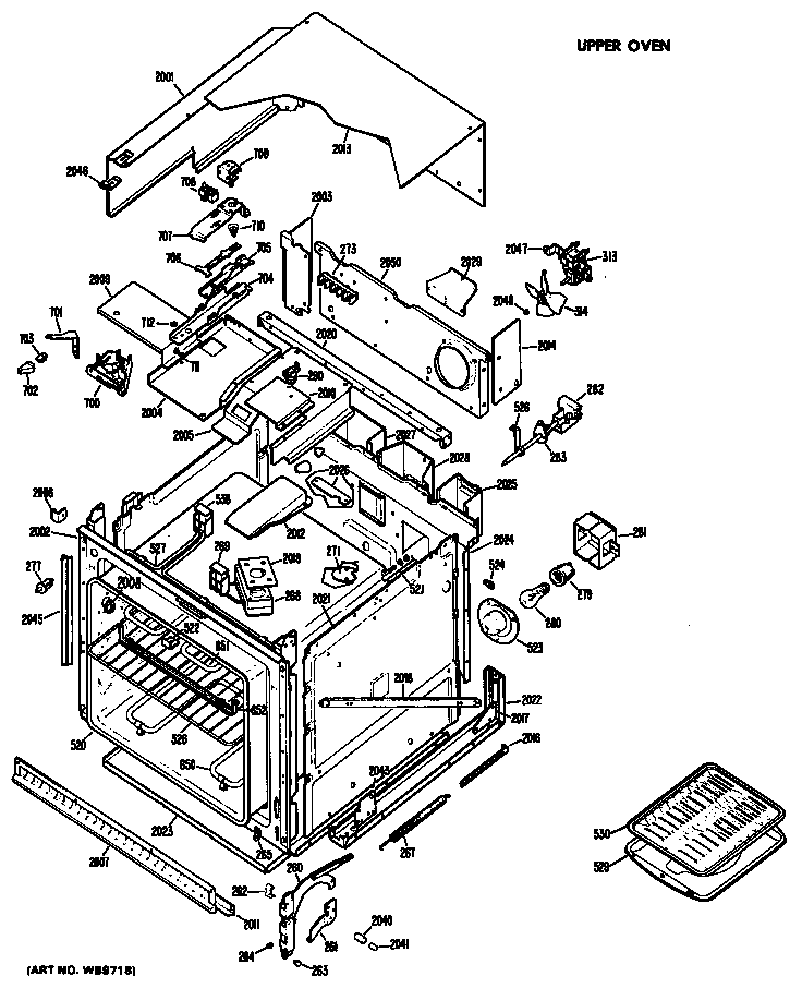 Hotpoint RK747G*D1 upper oven diagram