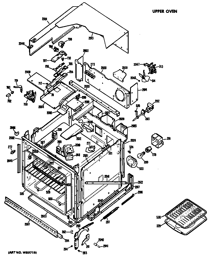 Hotpoint RK747*D1 upper oven diagram