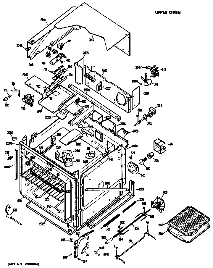Hotpoint RK777G*D1 upper oven diagram