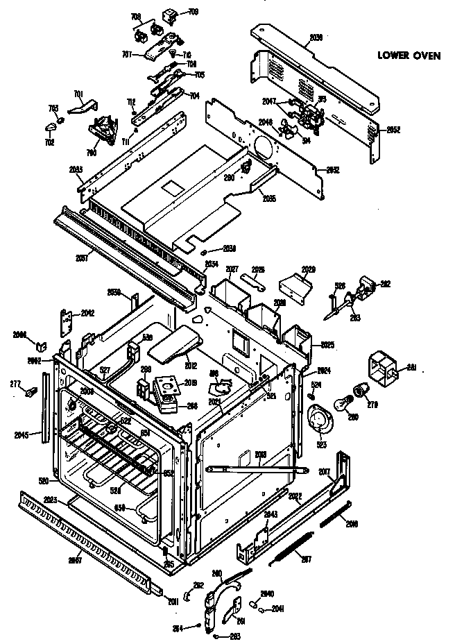 Hotpoint RK777G*D1 lower oven diagram