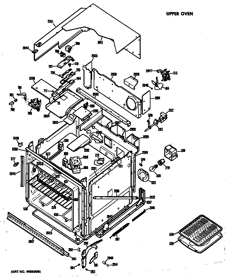 Hotpoint RK747*D2 upper oven diagram