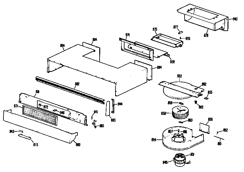 Hotpoint RH961G*H2 hood assembly diagram