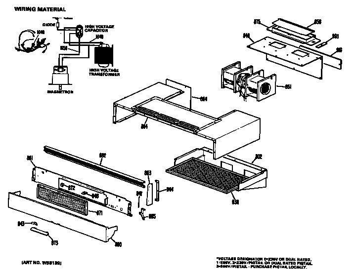 Hotpoint RH962V*K1 wiring material diagram