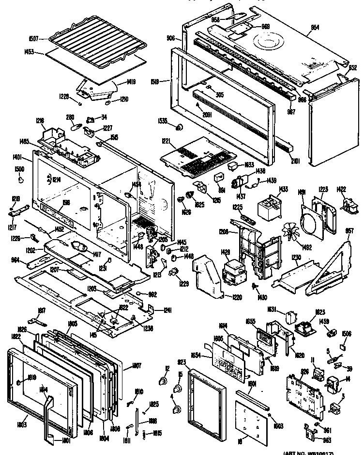 Hotpoint RH962V*K1 oven assembly diagram