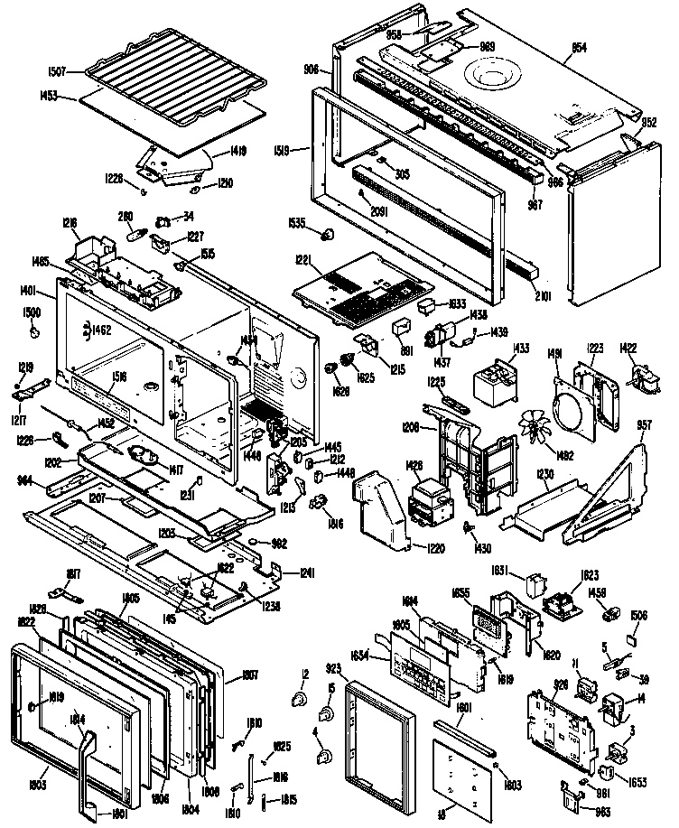 Hotpoint RH962V*K2 oven assembly diagram