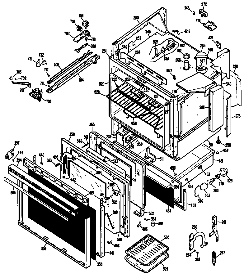 Hotpoint RS778G*J5 oven assembly diagram