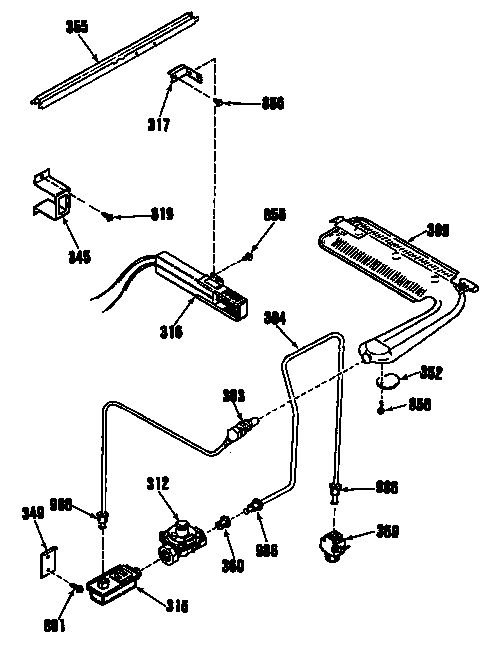 Hotpoint RGJ515GEL3 gas line diagram
