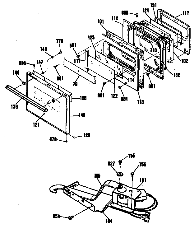 Hotpoint RK737WS1WG door/lock diagram